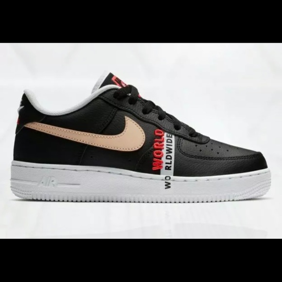Nike Air Force 1 LV8 1 GS Worldwide Black CN8536 001 Sneakers Size 4Y Womens 5.5 - Picture 3 of 7
